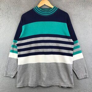 Vintage 90s Eddie Bauer Mockneck colorblock sweatshirt size L